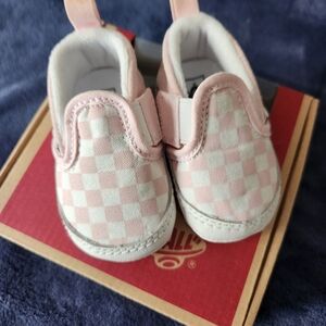Vans Pink Checkered Crib Shoes For Infants